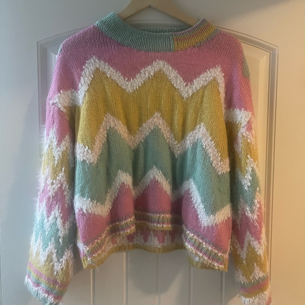 Vibrant Chevron Knit Sweater